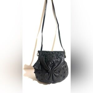 Miss Albright Elegant Black Leather Shoulder Bag
